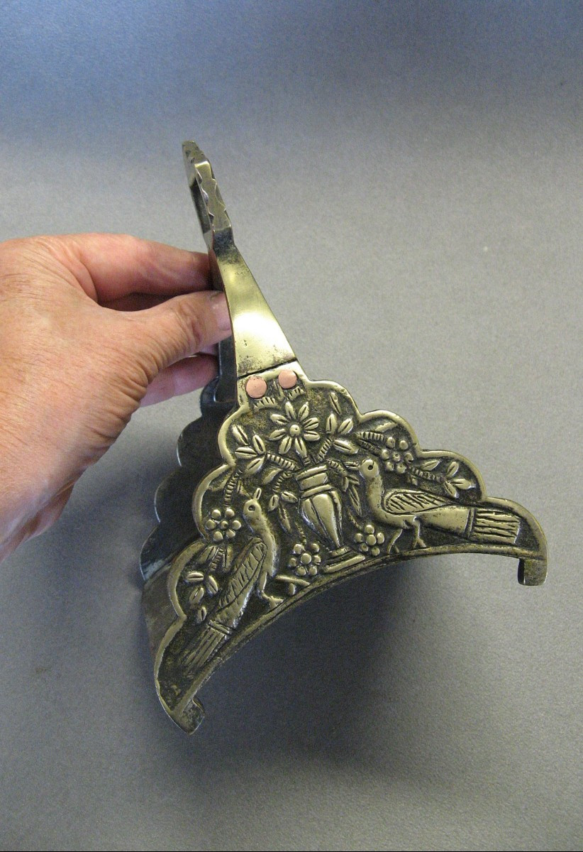 Paire d'Etriers En Bronze Empire Ottoman XIXe.-photo-1