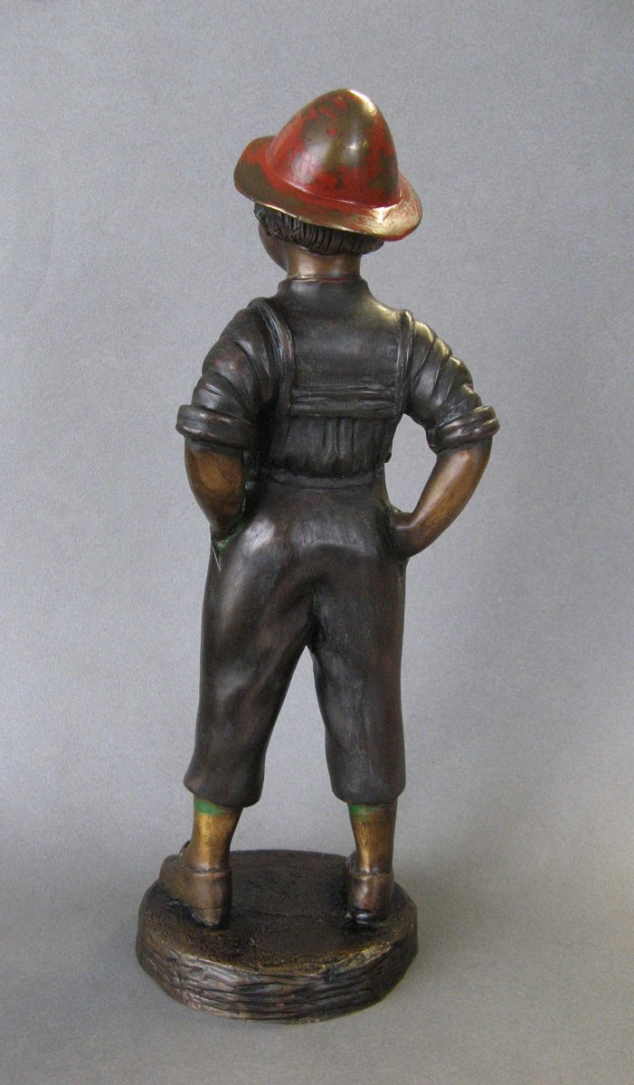 Bronze Subject Representing A Young Boy 20th Century.-photo-4