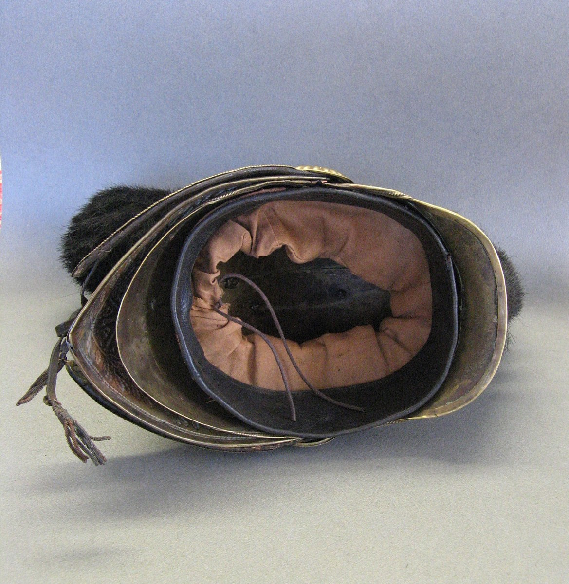 CASQUE D'OFFICIER POMPIER DE LA MARINE, Mle 1821 avec plaque type 1852, Second Empire.-photo-3