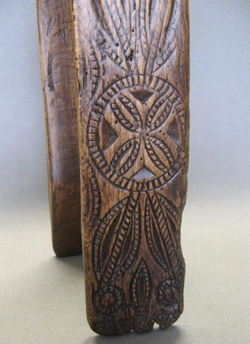Antique Clarinet Necklace In Carved Wood With Rosettes, 19th Century.-photo-1