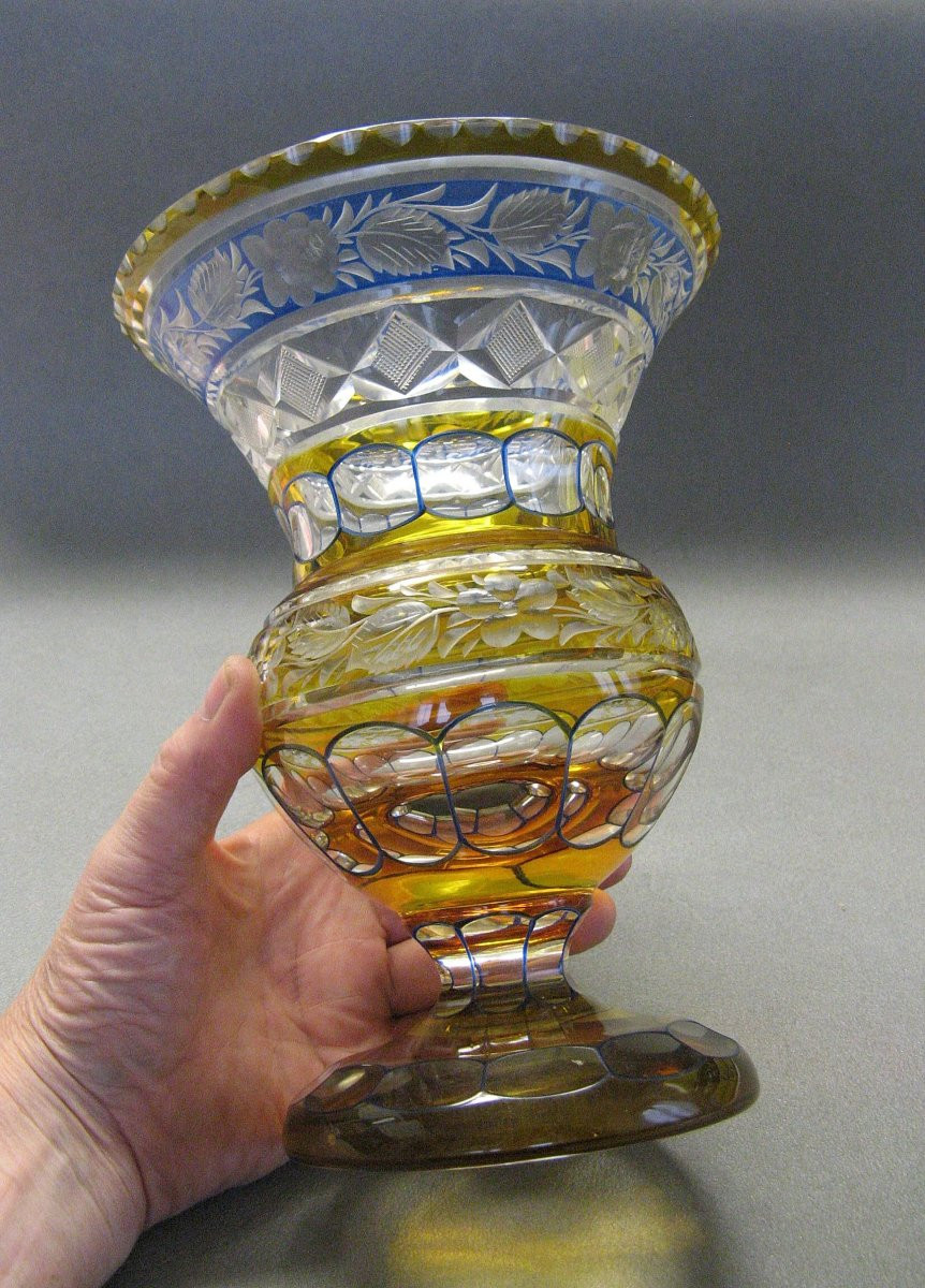 Hand-engraved Bohemian Crystal Vase.-photo-2