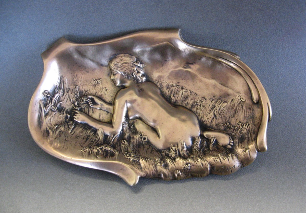 Bronze Ring Holder Signed J. Garnier. Art Nouveau