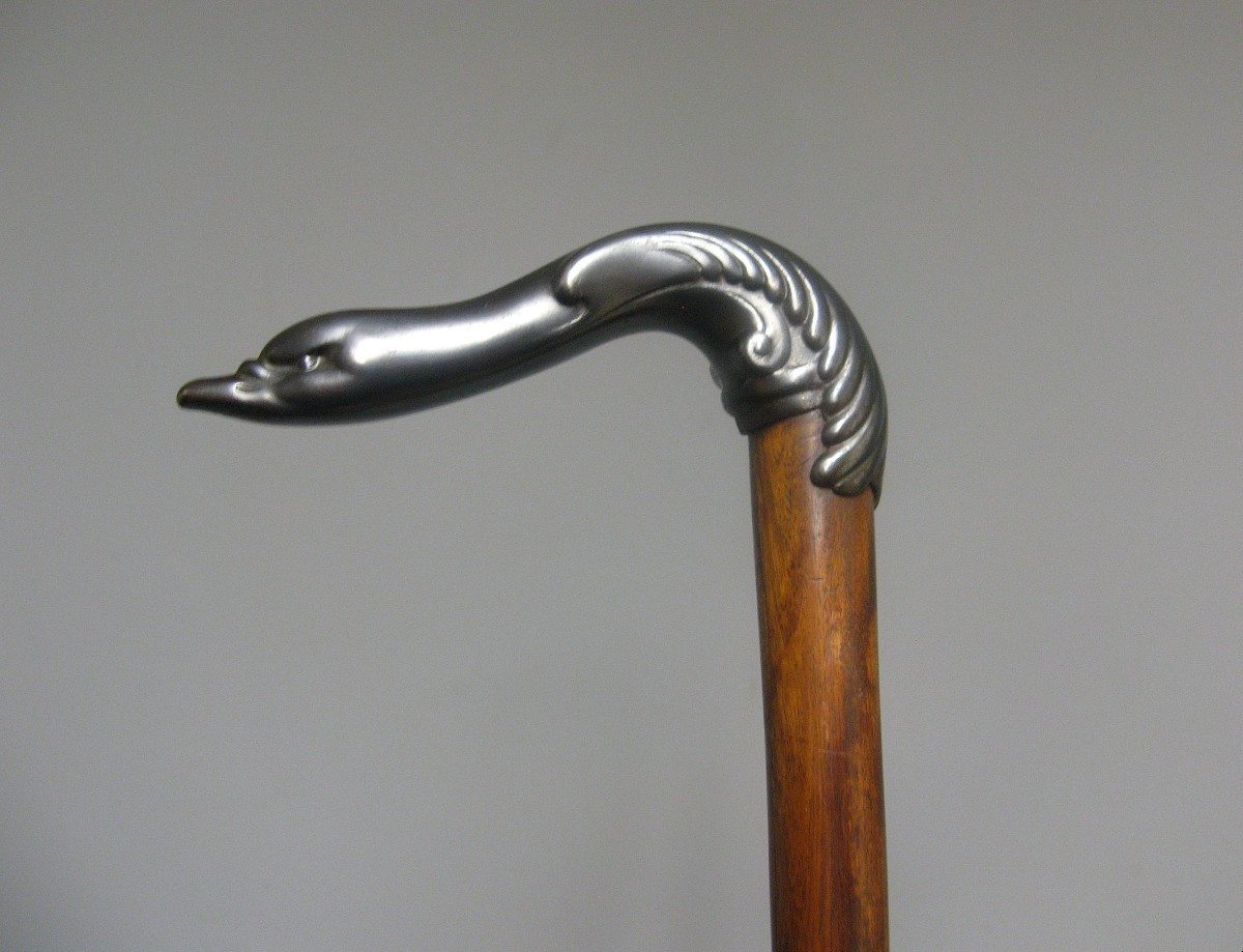 Canne Pommeau En Forme De Col De Cygne 1900.-photo-2