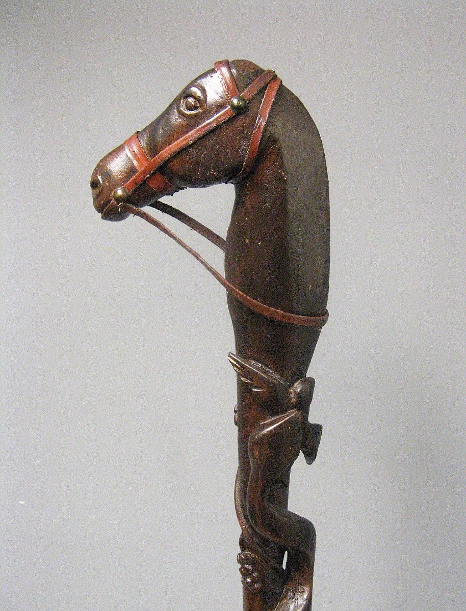 Folk Art Cane Known As "de Poilu". Wwii.