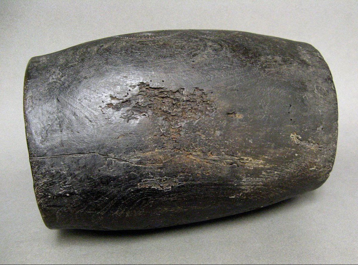 Gourde de soldat en bois sculpté.-photo-5