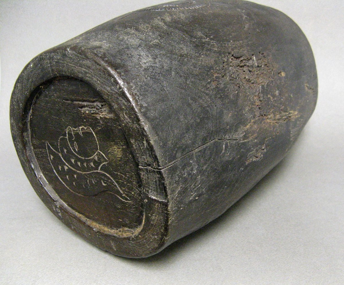 Gourde de soldat en bois sculpté.-photo-6