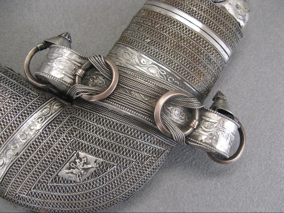 Poignard Jambiya Omanais Khanjar en argent.-photo-2