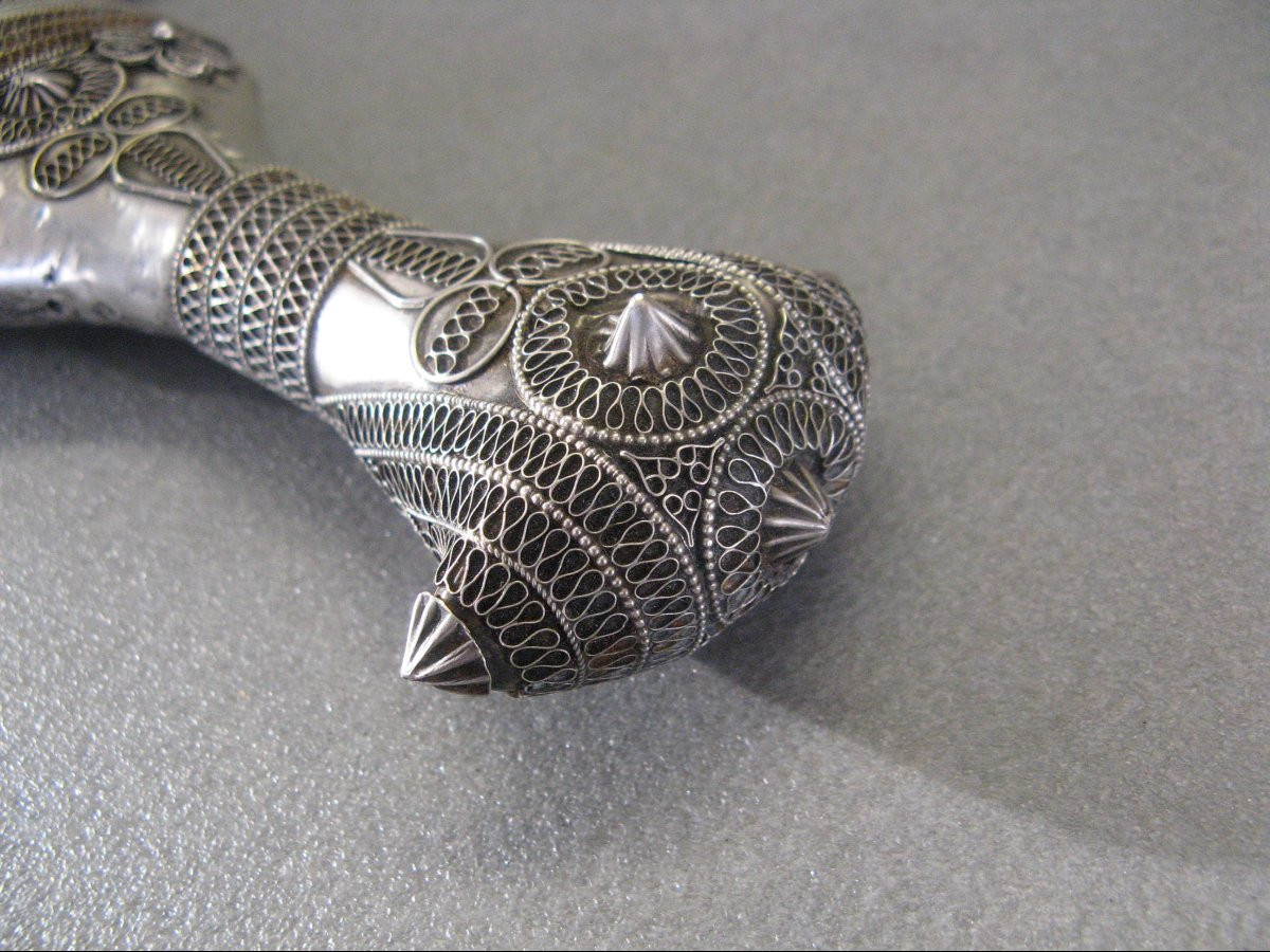 Poignard Jambiya Omanais Khanjar en argent.-photo-2