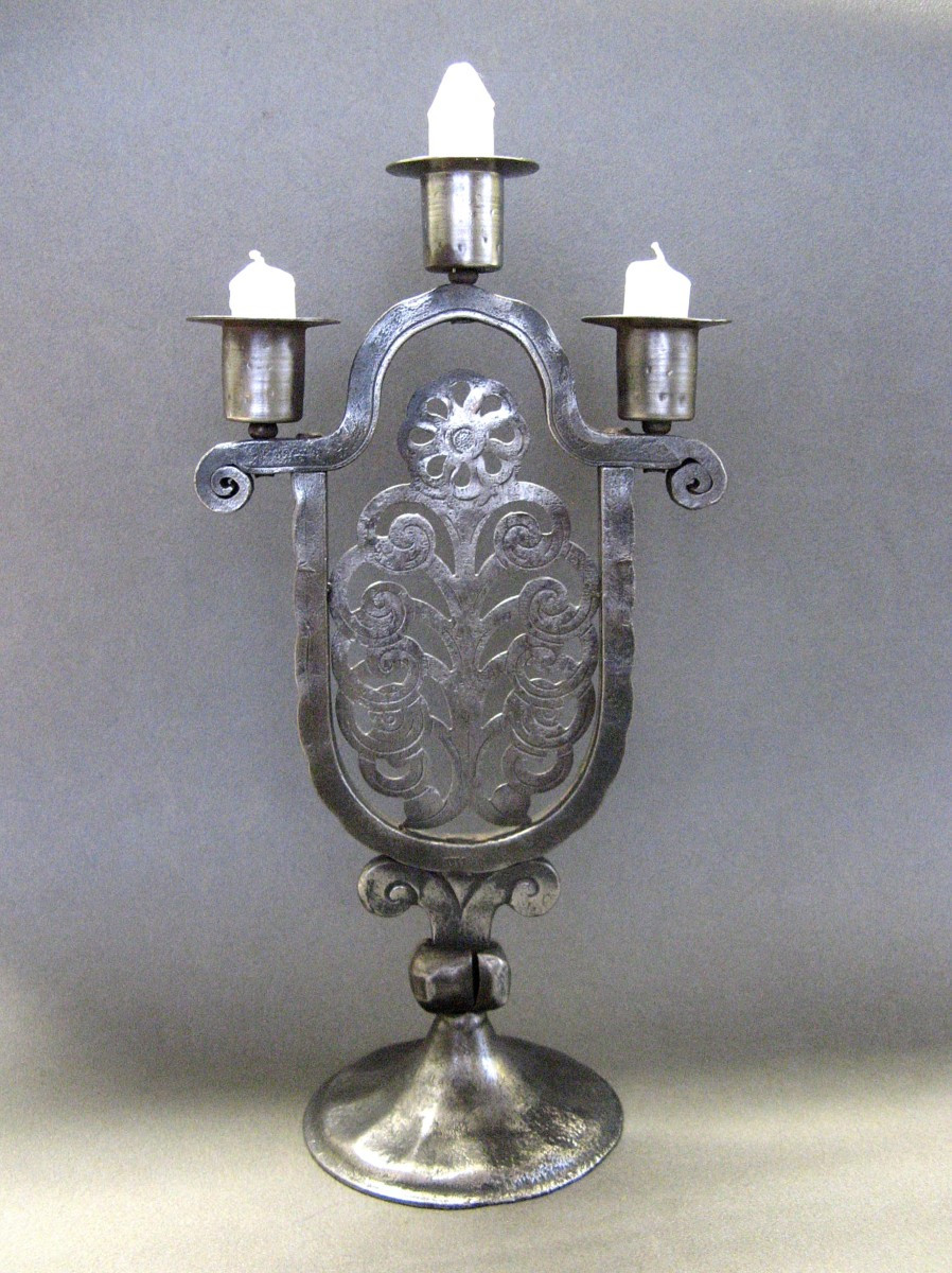 Candelabra, Handcrafted Art Chandelier By Hugo Berger Goberg.-photo-4