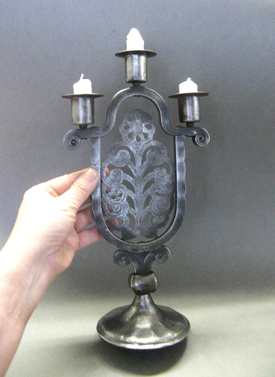 Candelabra, Handcrafted Art Chandelier By Hugo Berger Goberg.-photo-1