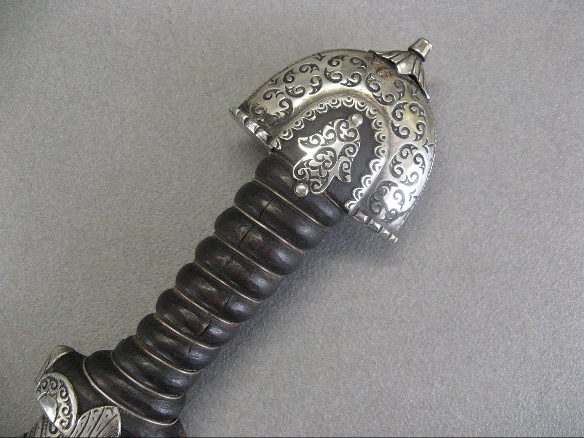 Dague Marocaine Dite Koumya En Argent Main de Fatima. Maroc 1930/40.-photo-3