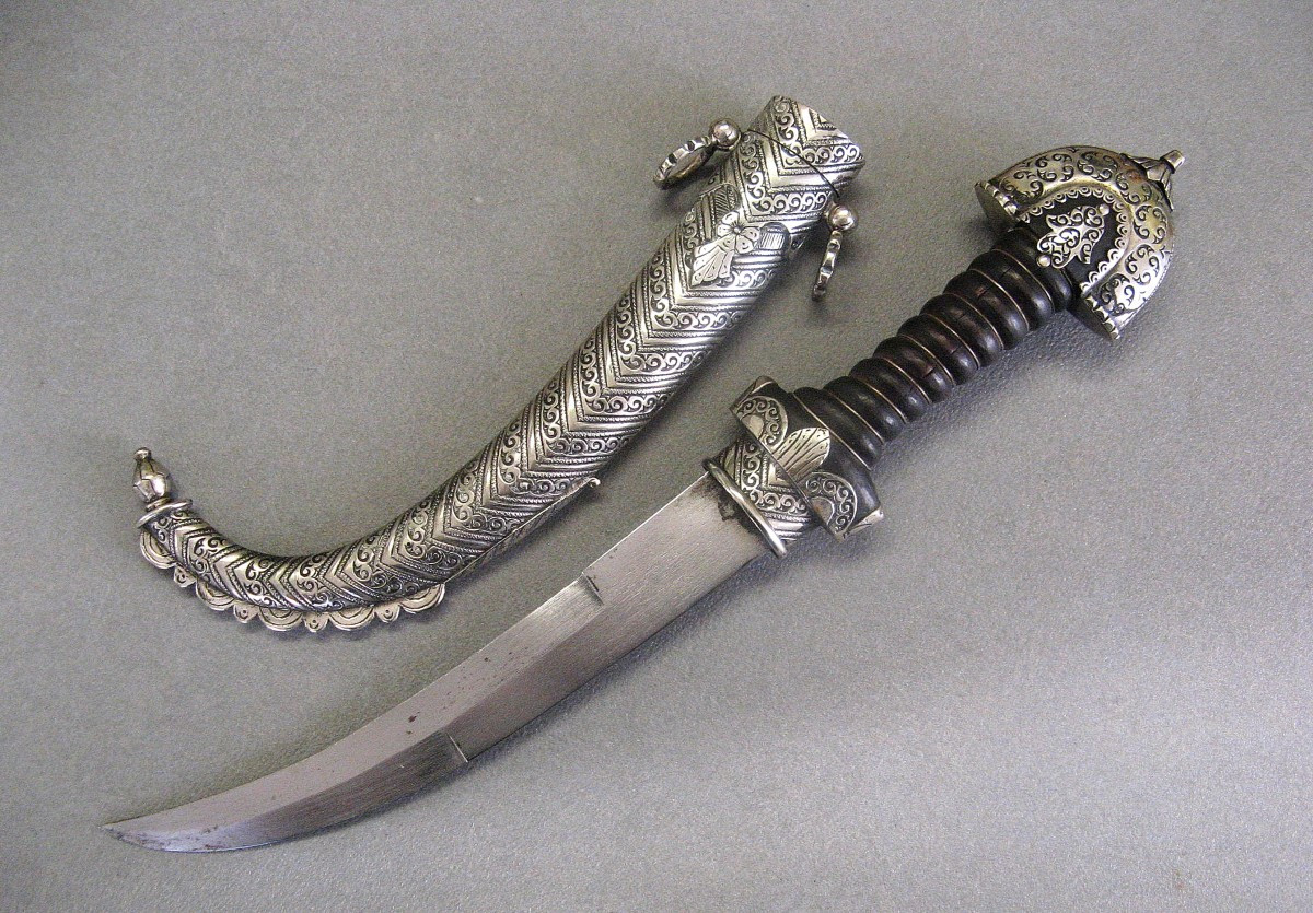 Dague Marocaine Dite Koumya En Argent Main de Fatima. Maroc 1930/40.-photo-2