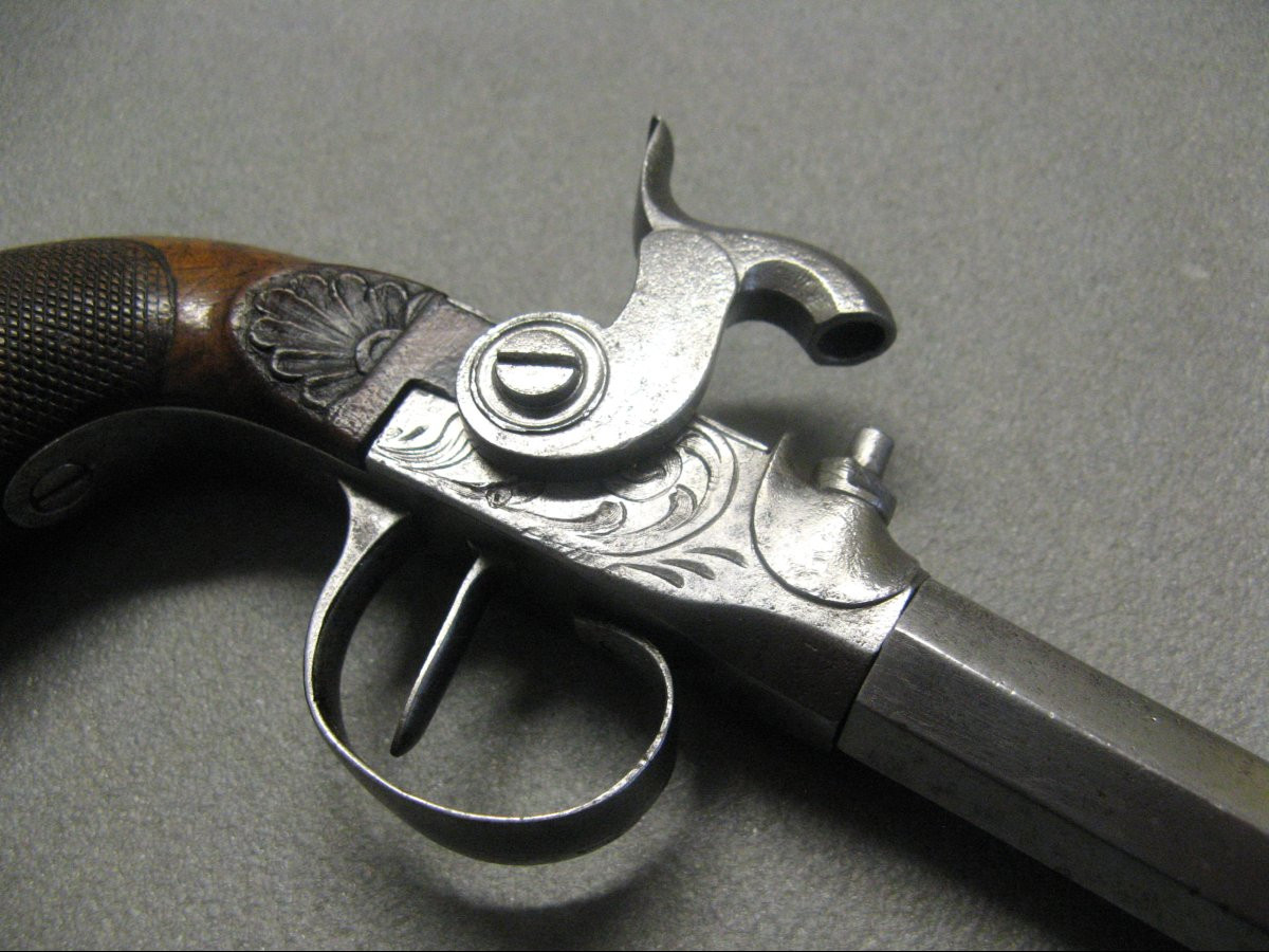 Pistolet à percussion XIXe.-photo-3