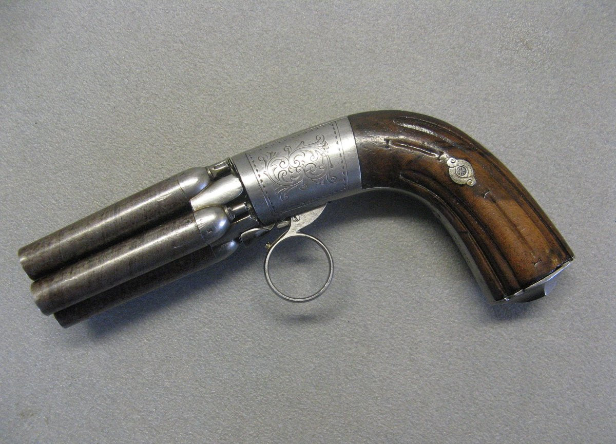 5-barreled Pepperbox "patented Mariette" 9mm Caliber With Forced Ball, 19th Century.-photo-2