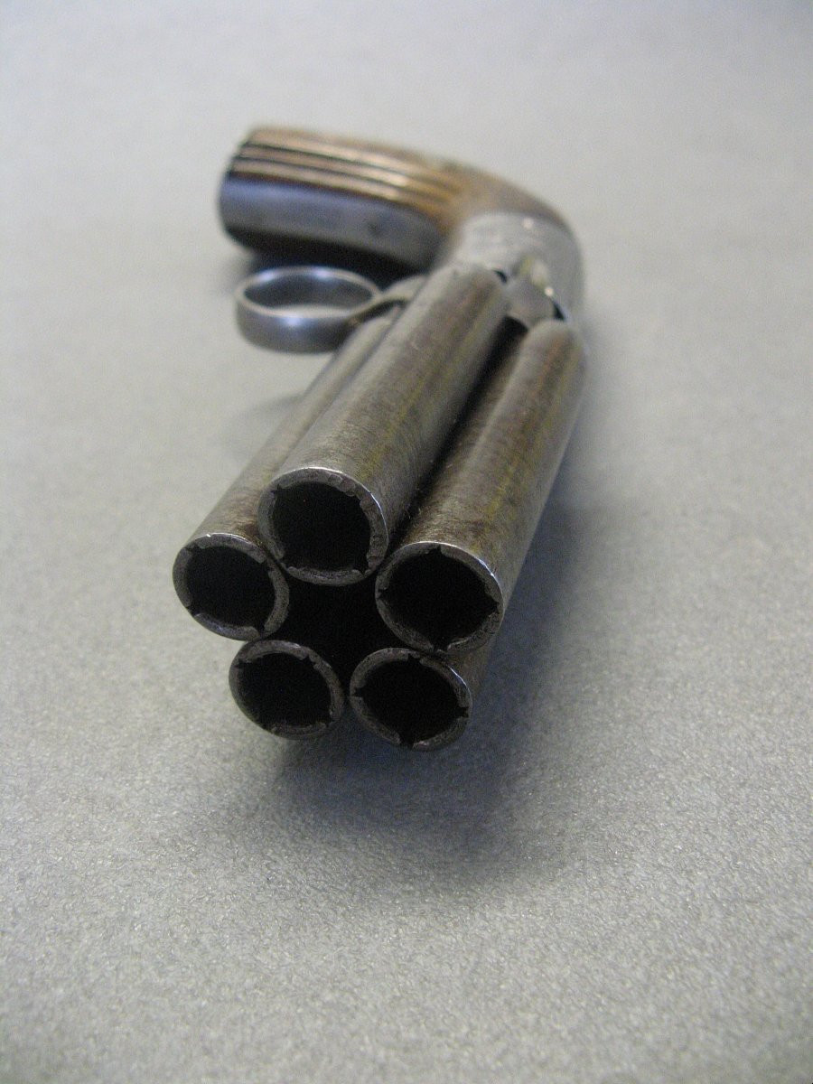 5-barreled Pepperbox "patented Mariette" 9mm Caliber With Forced Ball, 19th Century.-photo-2