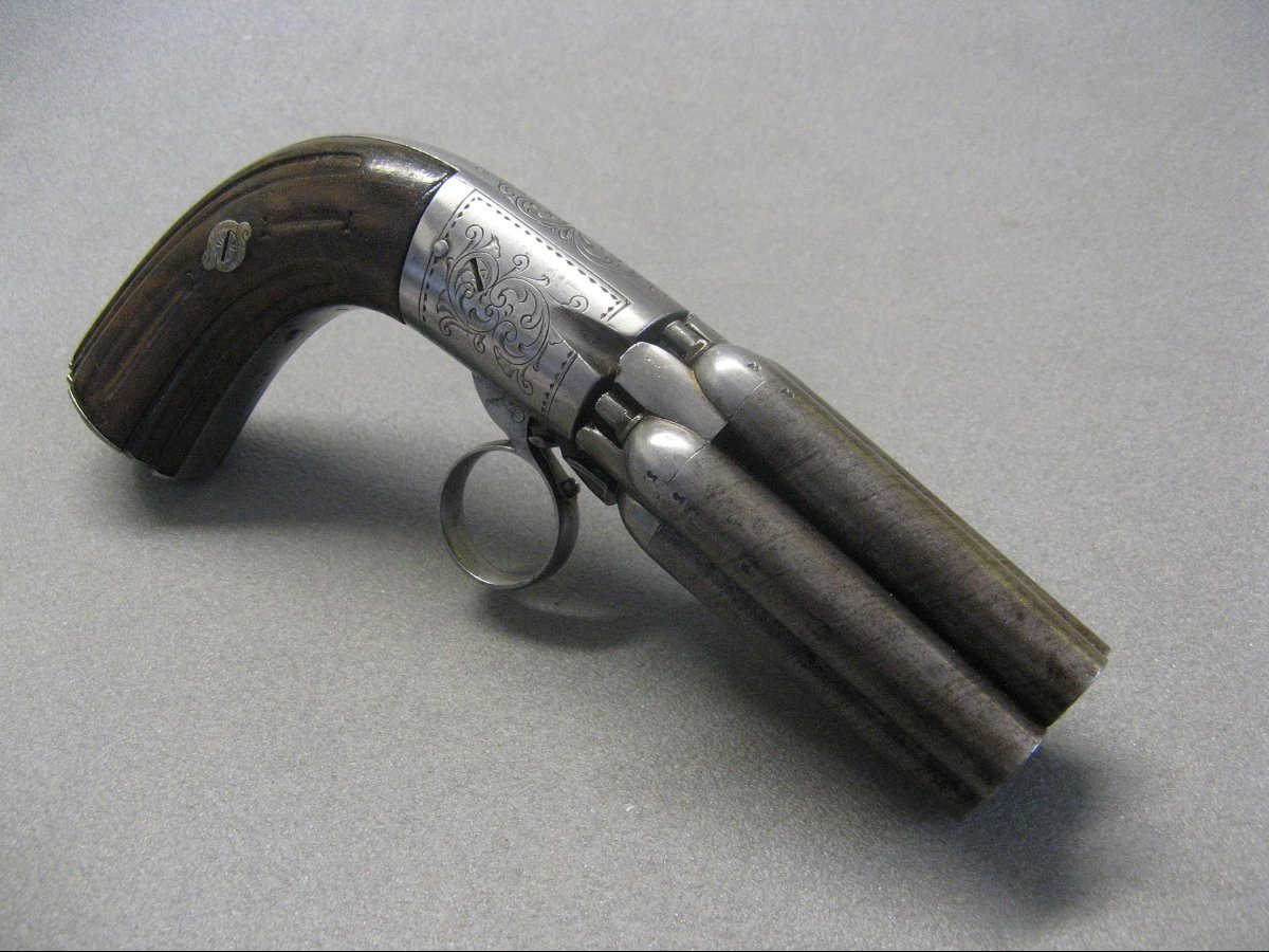 5-barreled Pepperbox "patented Mariette" 9mm Caliber With Forced Ball, 19th Century.-photo-3