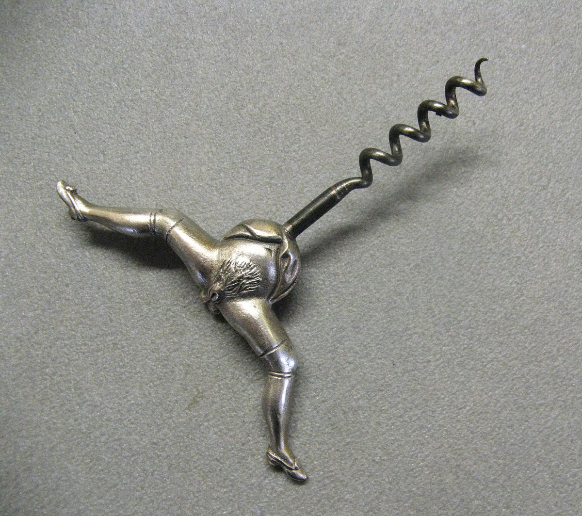 Erotic Silver Metal Corkscrew.-photo-3