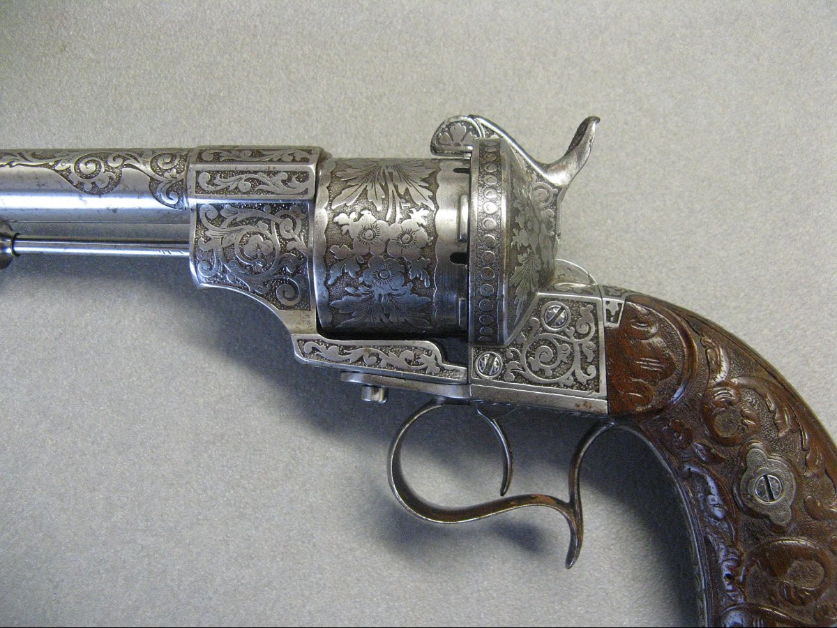 Revolver Lefaucheux grand luxe à broche 11 mm XIXe.-photo-4