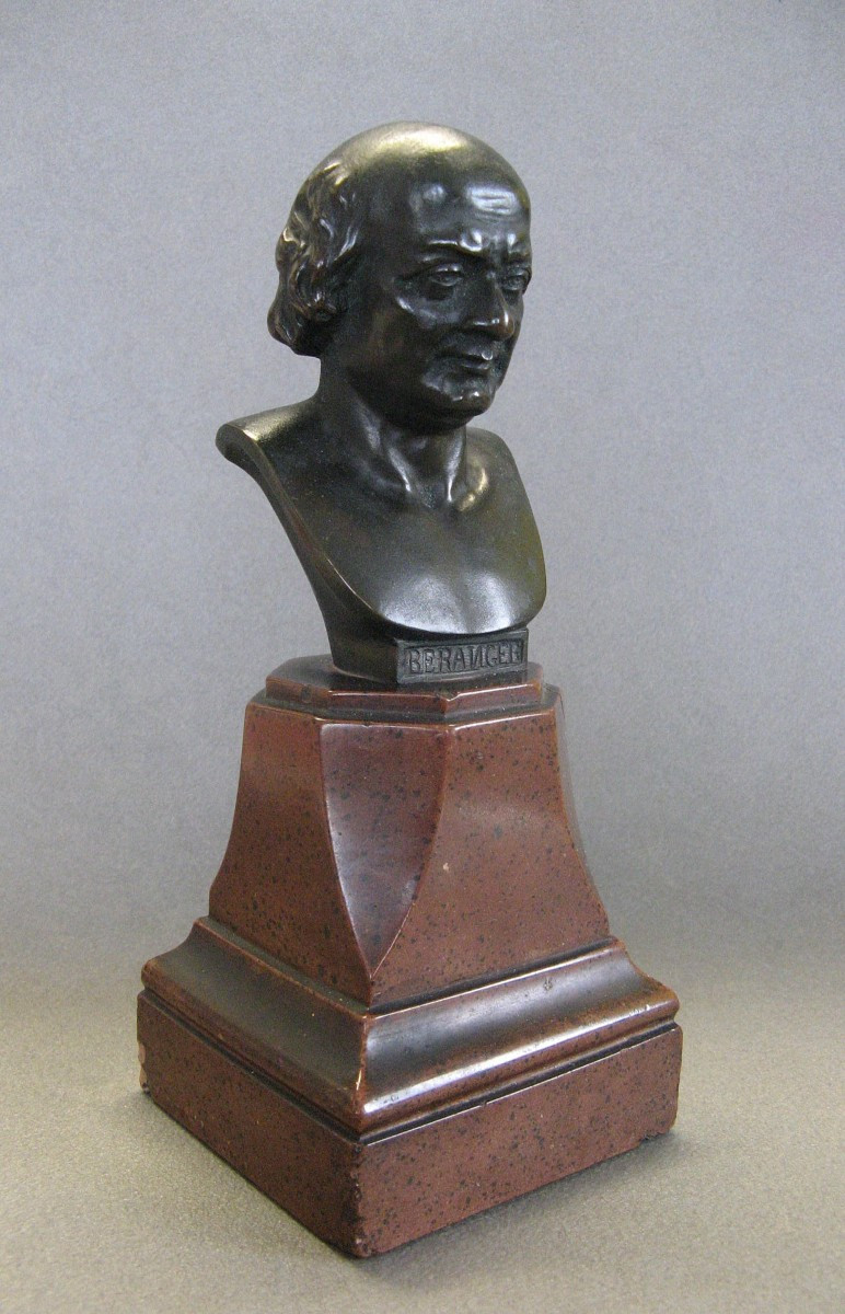 Buste En Bronze De BERANGER (1780-1857) Signée P. Robinet XIXe.