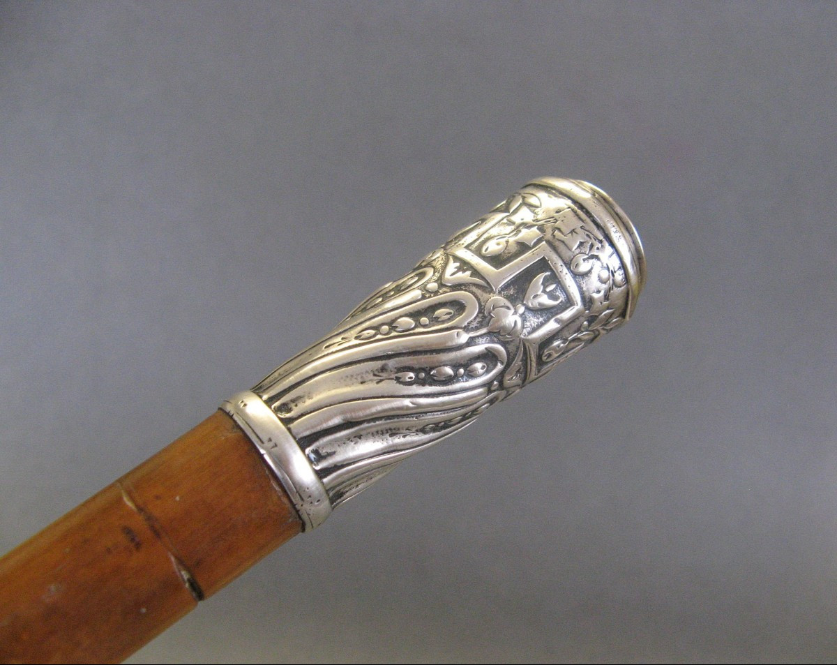 Canne à pommeau argent Maroc 1911.-photo-3