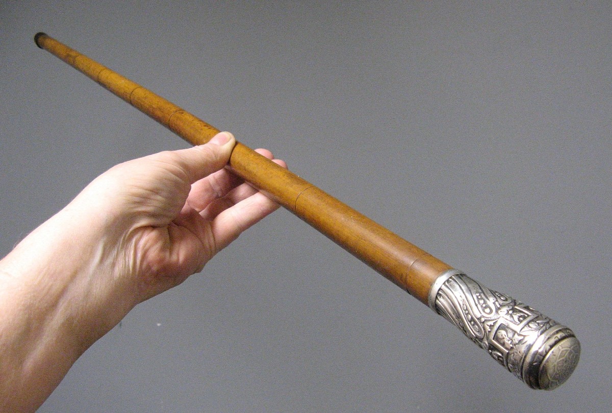 Canne à pommeau argent Maroc 1911.-photo-4