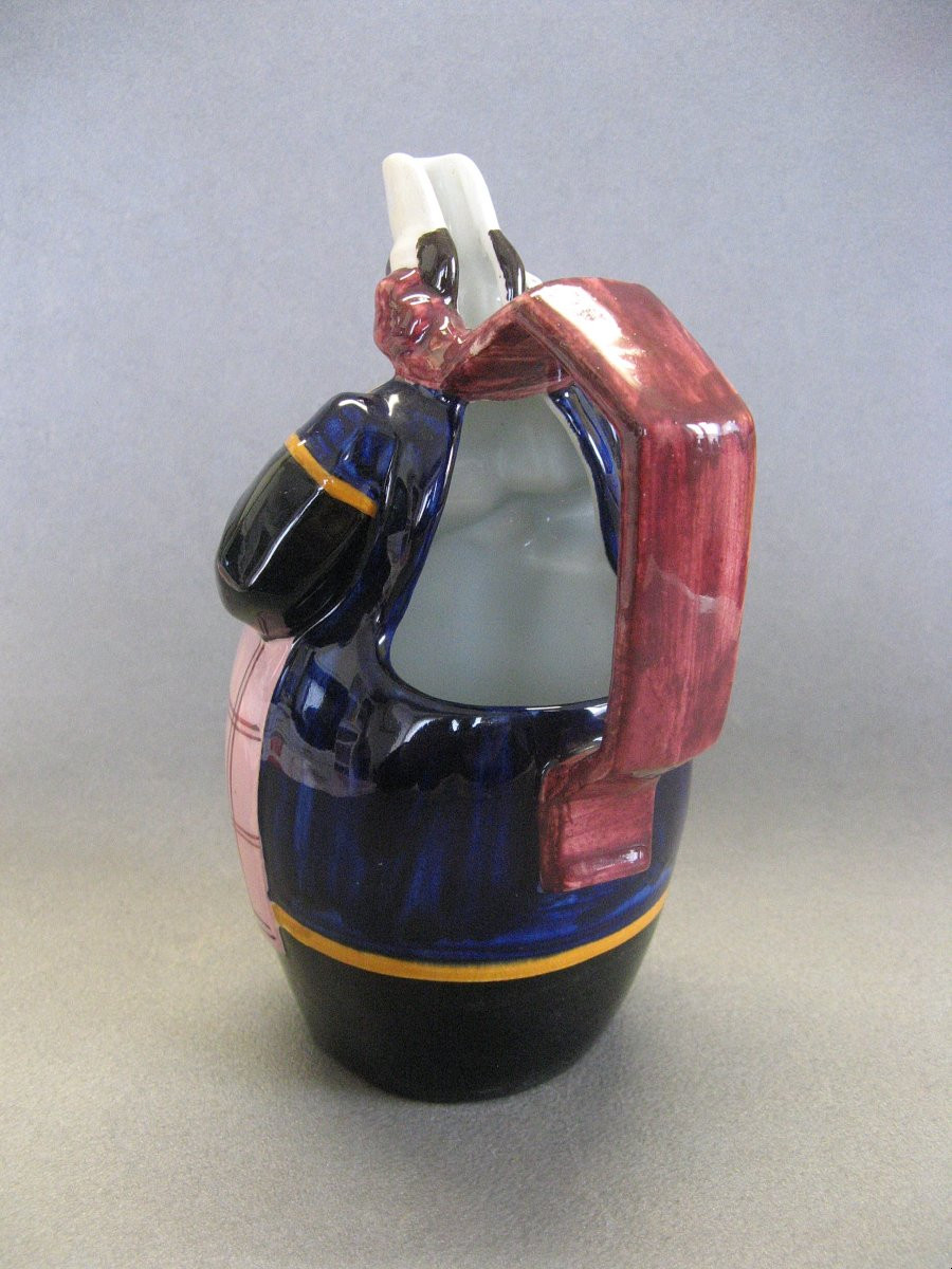 Anthropomorphic Pitcher Henriot Quimper Signed Maillard.-photo-4