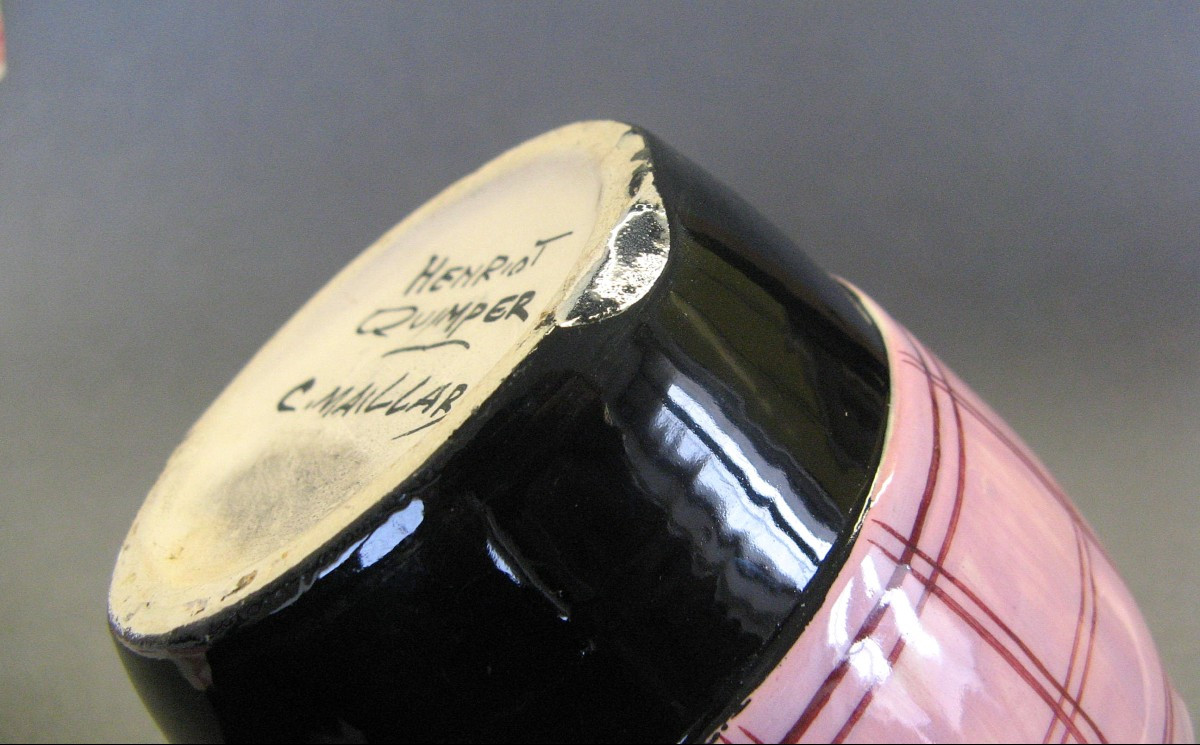 Anthropomorphic Pitcher Henriot Quimper Signed Maillard.-photo-4