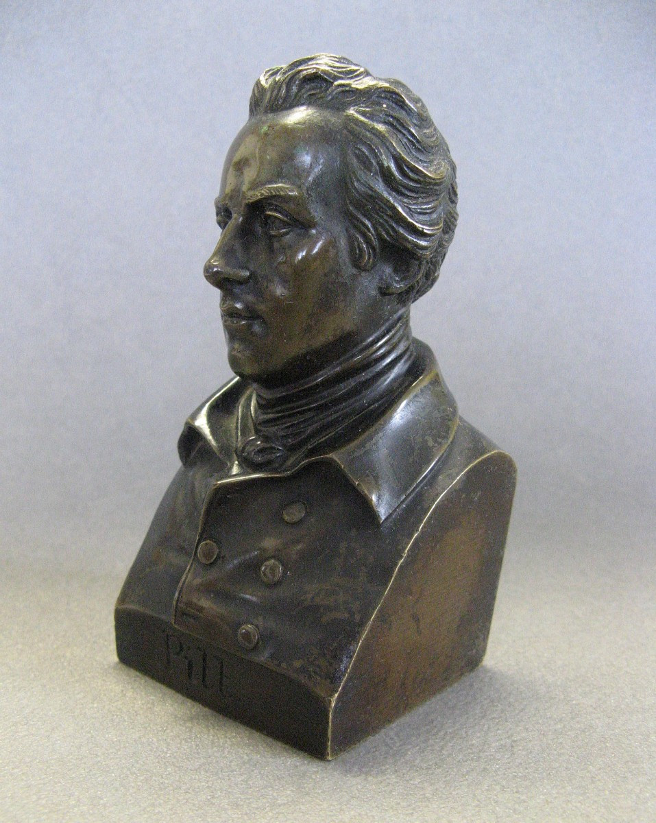 Bronze Bust Of "pitt" By Chardigny 1853.-photo-3