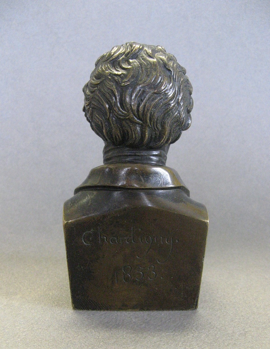 Bronze Bust Of "pitt" By Chardigny 1853.-photo-4