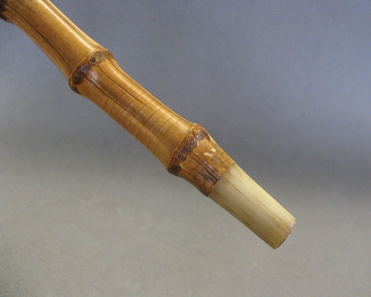 Walking Stick With Bamboo Shaft, Late 19th Century.-photo-4