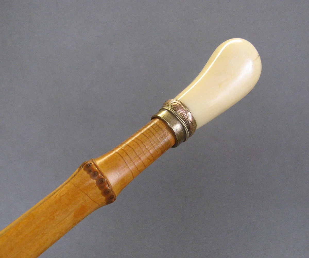 Walking Stick With Bamboo Shaft, Late 19th Century.