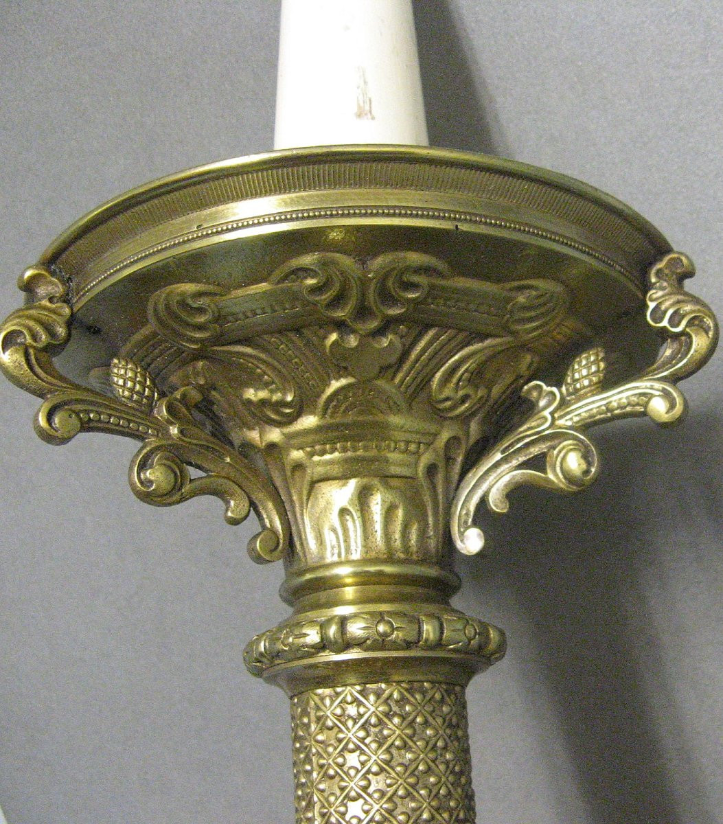Electrified Neo-gothic Style Candlestick.-photo-4