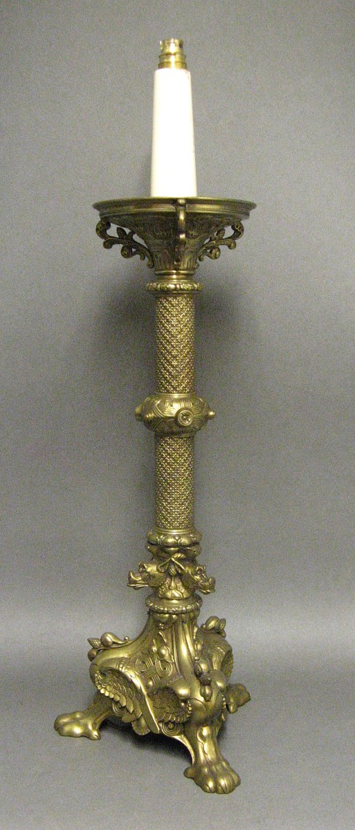 Electrified Neo-gothic Style Candlestick.