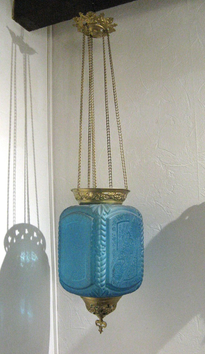 Lanterne De Vestibule Baccarat XIXe.-photo-2