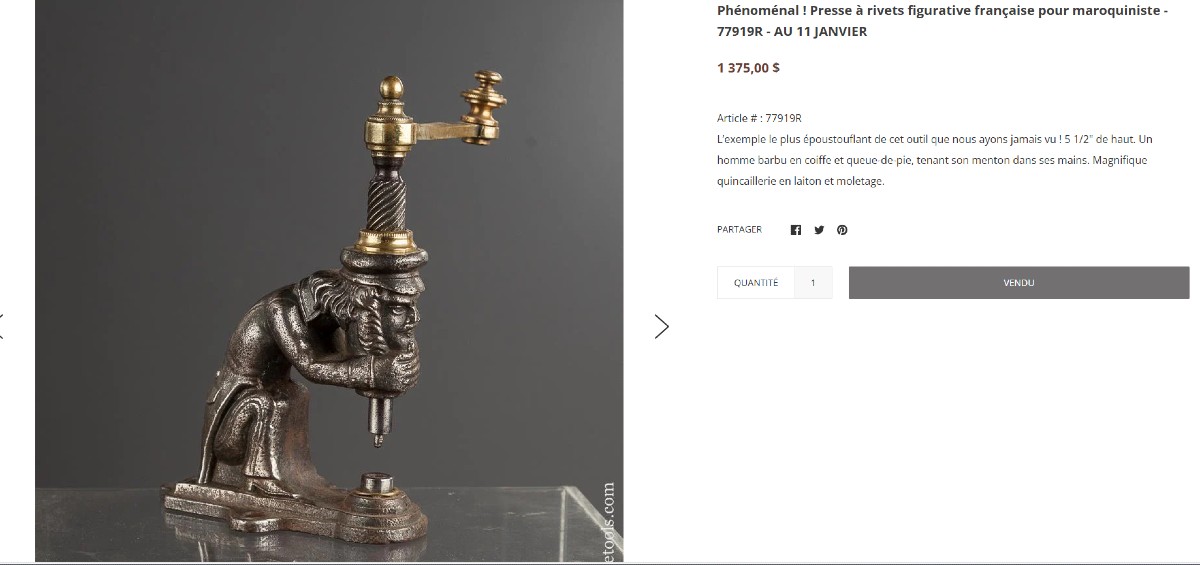 Presse à Oeillets Anthropomorphe XIXe vers 1800.-photo-4