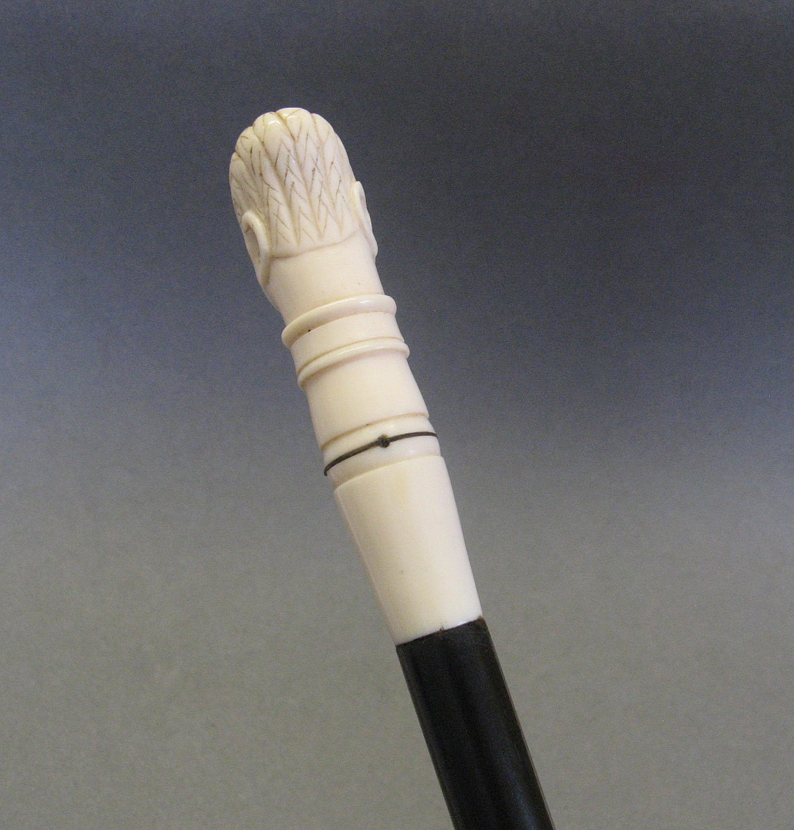 Walking Stick With A Pommel In The Shape Of A Man's Head.-photo-3