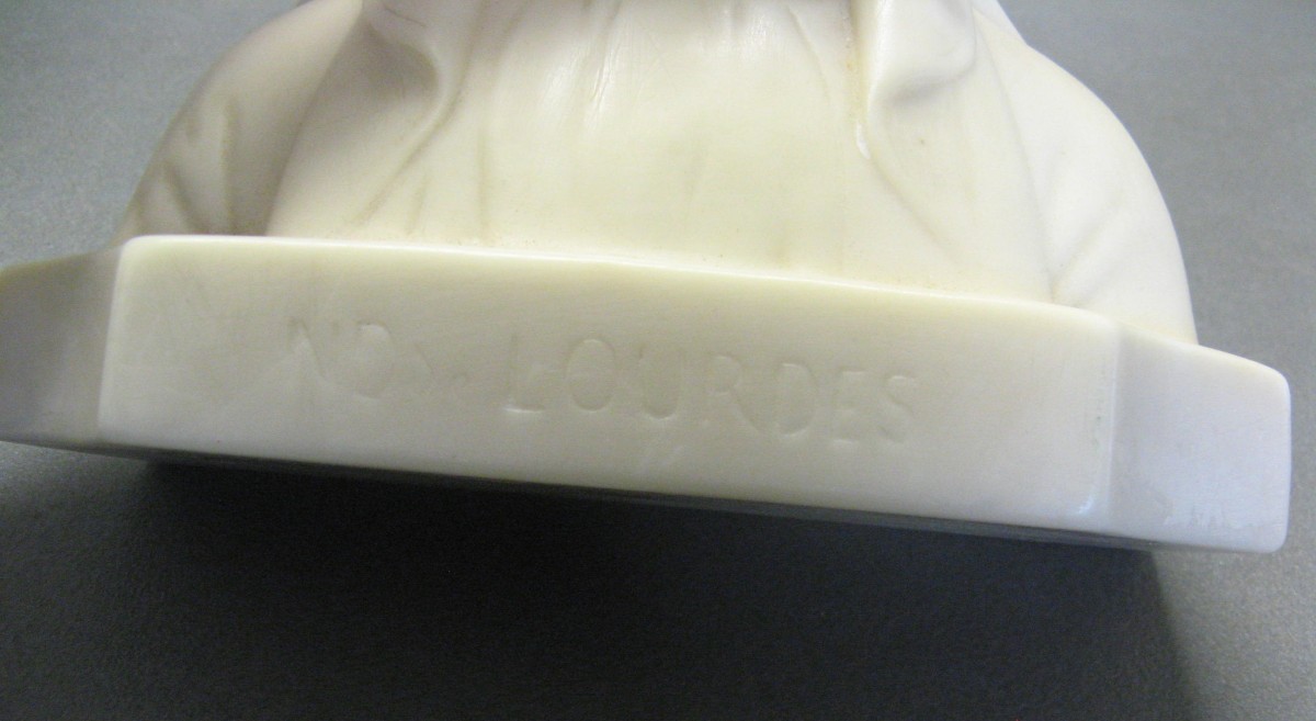 Sculpture De Parian Par Ch. Maillard. Virgin Of Notre Dame De Lourde.-photo-3