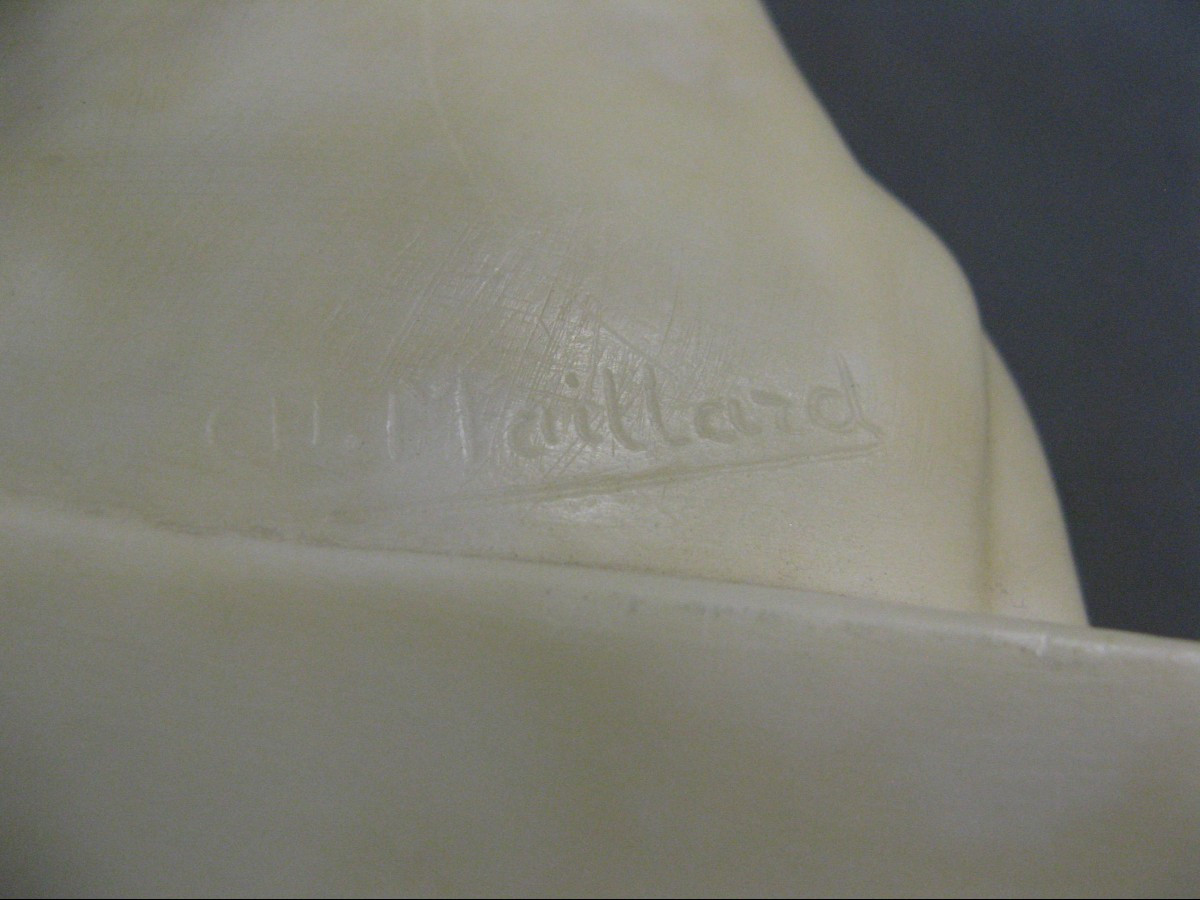 Sculpture De Parian Par Ch. Maillard. Virgin Of Notre Dame De Lourde.-photo-4