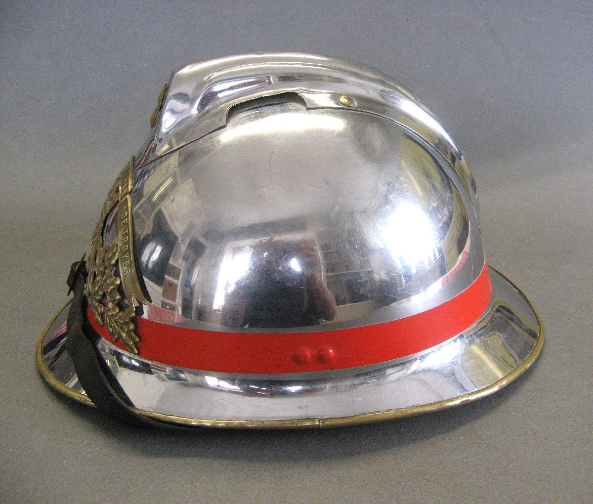 Sapeurs-pompiers Helmet Mle 33 Ille City Of Troyes. Fifth Republic.-photo-2
