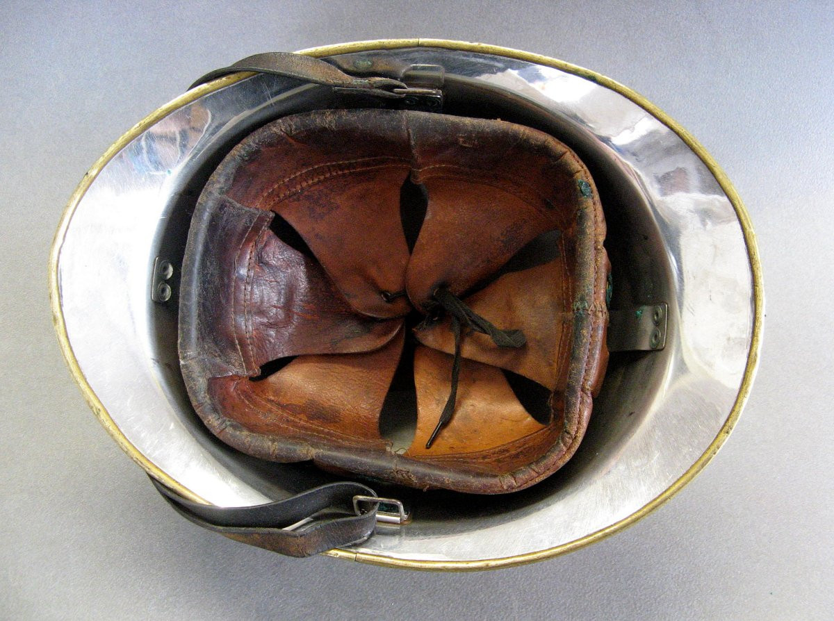 Sapeurs-pompiers Helmet Mle 33 Ille City Of Troyes. Fifth Republic.-photo-3