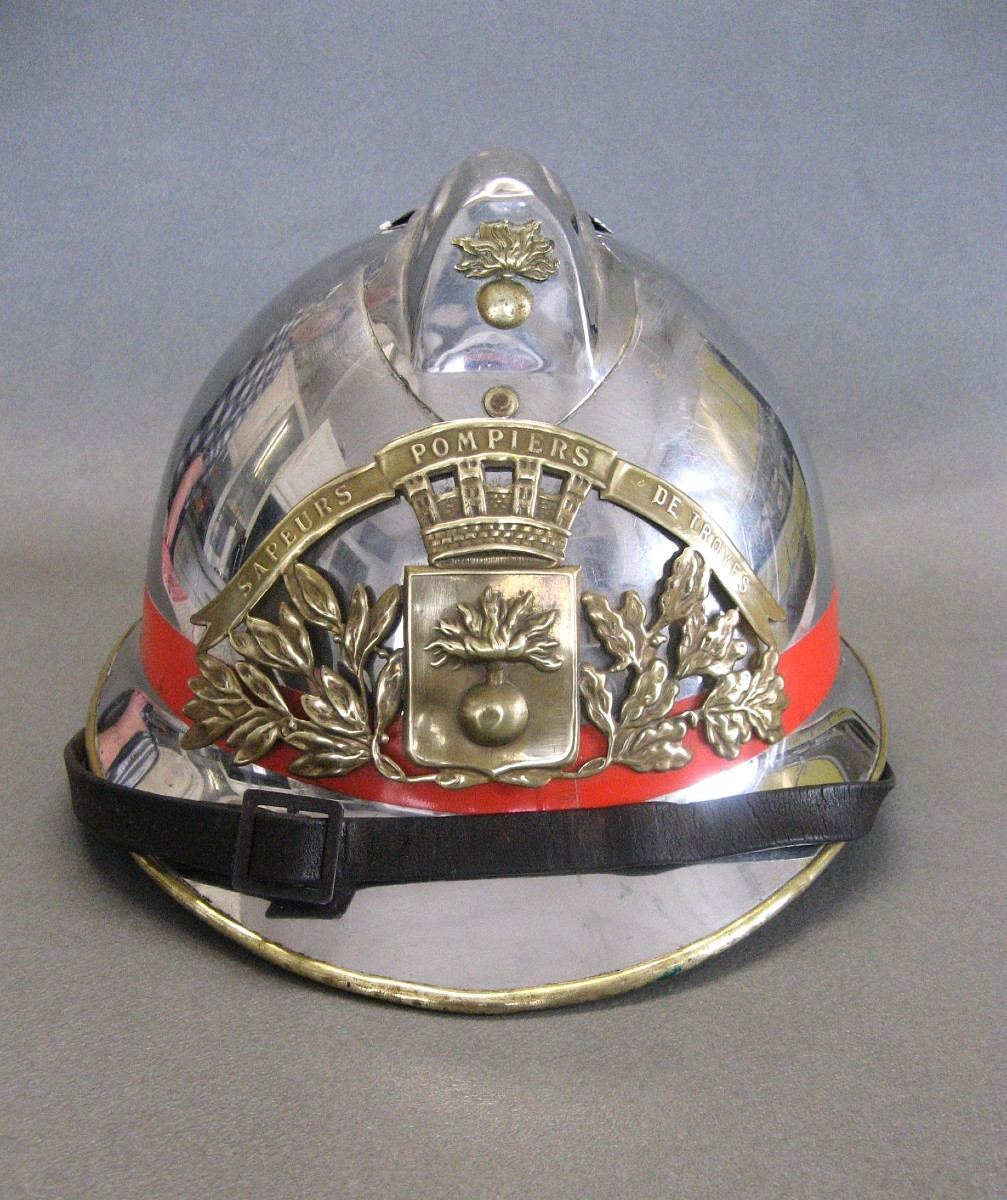 Sapeurs-pompiers Helmet Mle 33 Ille City Of Troyes. Fifth Republic.