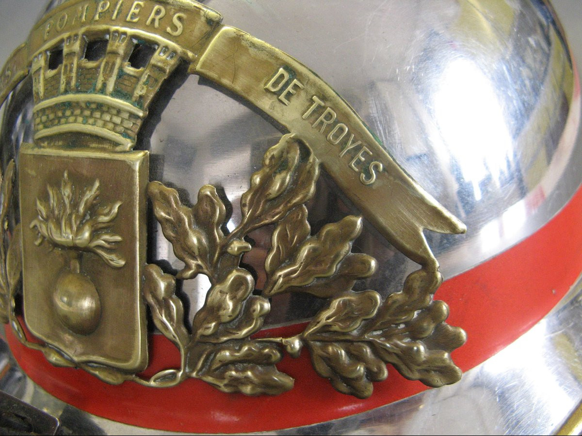 Sapeurs-pompiers Helmet Mle 33 Ille City ​​of Troyes. Fifth Republic.-photo-2