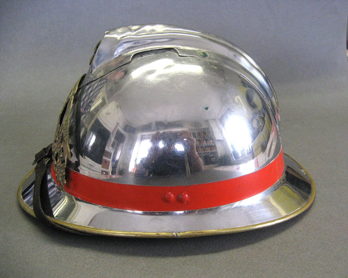 Sapeurs-pompiers Helmet Mle 33 Ille City ​​of Troyes. Fifth Republic.-photo-3