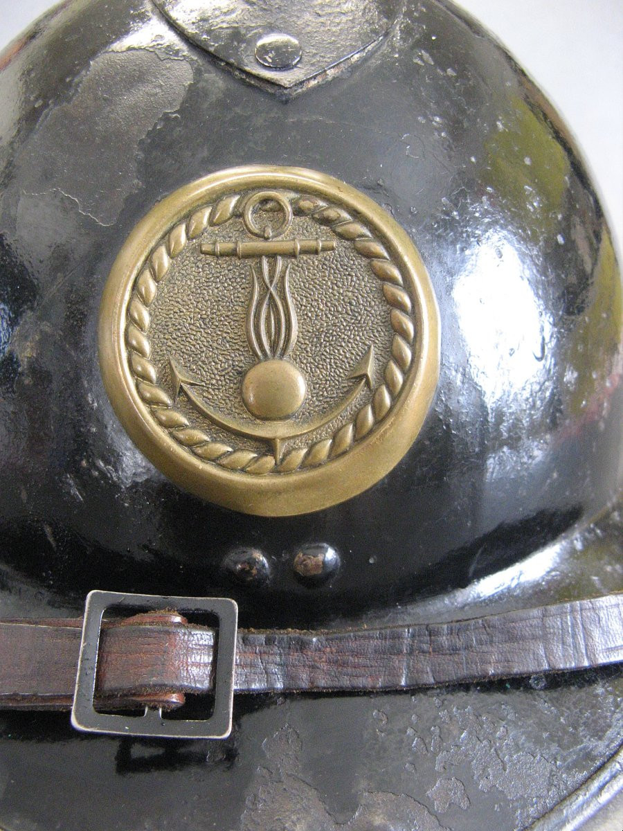 Helmet Adrian Mle 26 De La Gendarmerie Maritime. Second World War 39/45.-photo-2