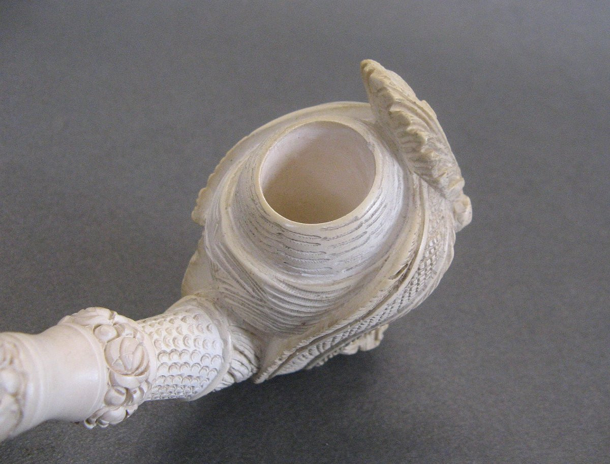 Grande Pipe En écume De Mer Représentant Une Tête De Sultan.-photo-3