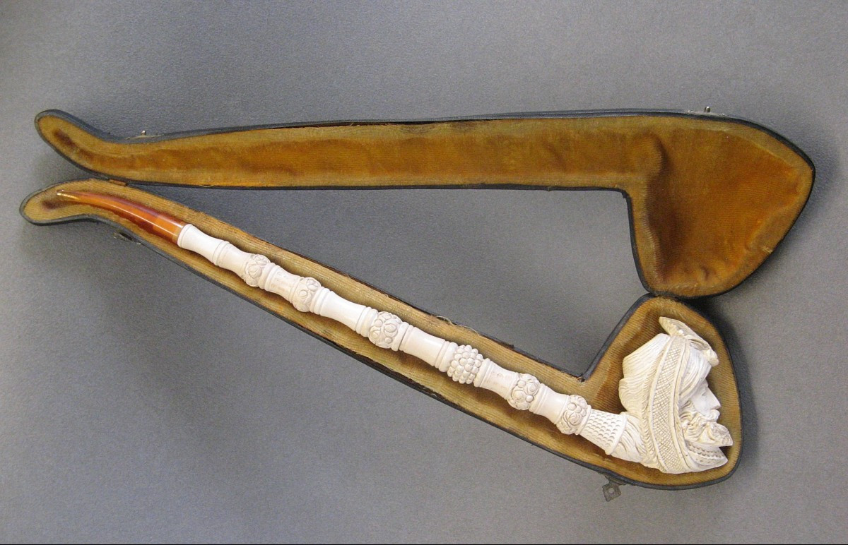 Grande Pipe En écume De Mer Représentant Une Tête De Sultan.-photo-3