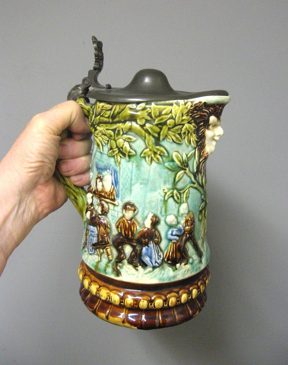 Pichet En Barbotine. Nimy Les Mons Mouzin Lecat XIXe.-photo-4