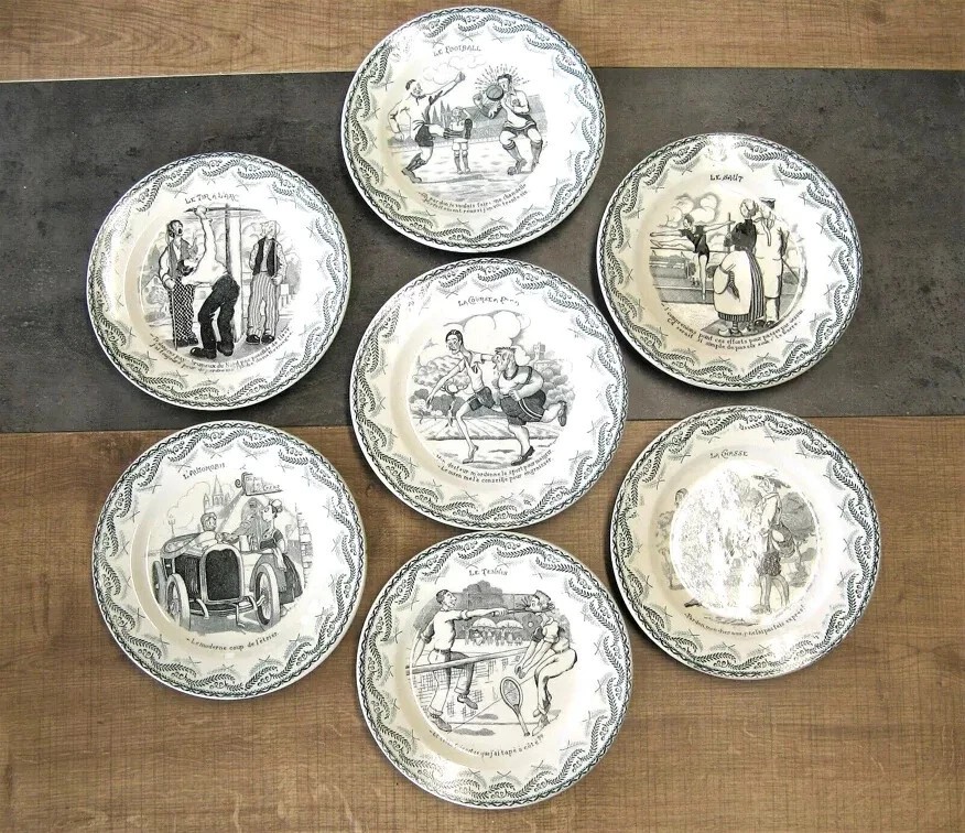 Assiettes Parlantes De St Amand. Sport.-photo-1