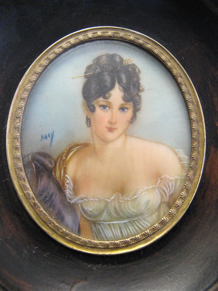 Miniatures - Portrait Of An Elegant Woman.-photo-2