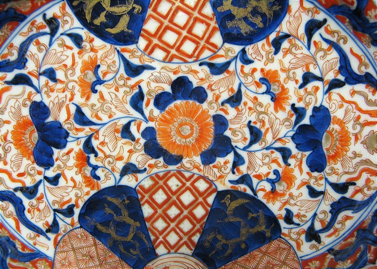 Large Oval Imari Porcelain Dish With Openwork Rim. Circa 1900.-photo-2